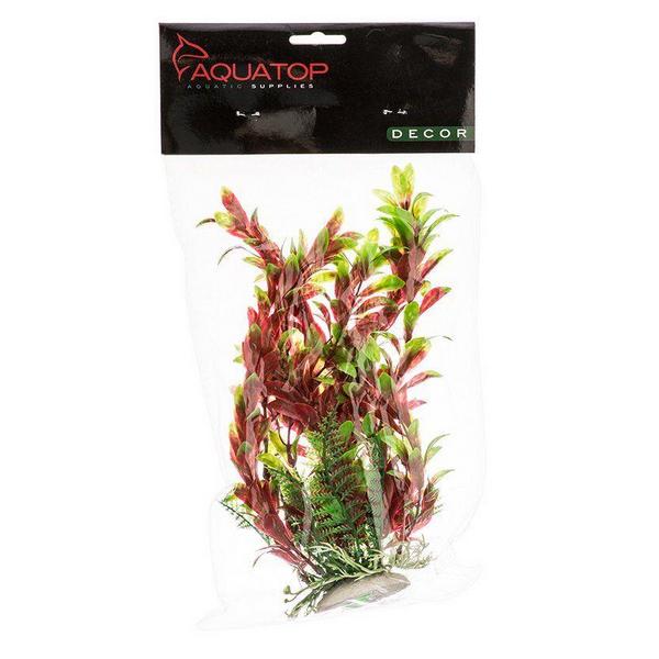 Aquatop Hygro Aquarium Plant - Red & Green - 9" High w/ Weighted Base - Giftscircle