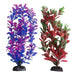 Aquatop Multi-Colored Aquarium Plants 2 Pack - Purple/Pink & Green/Red - 2 Pack - (15" High Plants) - Giftscircle