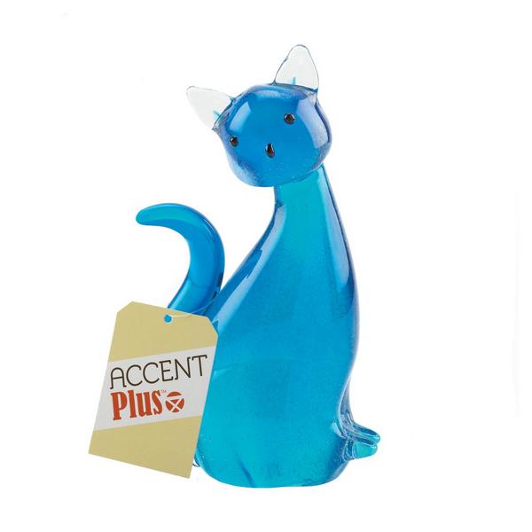 Art Glass Figurine - Blue Cat - Giftscircle