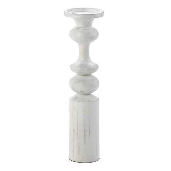 Artisan Wood Candle Holder - Casares White - Giftscircle