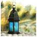 Azure Glass Moroccan Candle Lantern - 10 inches - Giftscircle