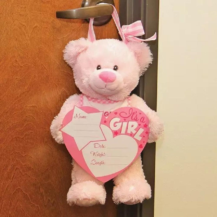 Baby Announcement Bear with Board and Markers - Giftscircle