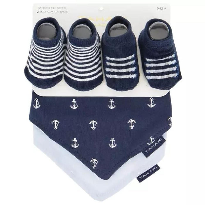 Baby Bandana Bib and Sock Set - Navy by Giftscircle - Giftscircle
