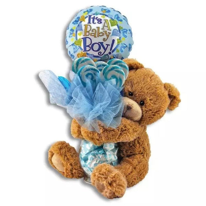 Baby Teddy Bear Kelliloons with Lollipops and Mints in Vase - Giftscircle
