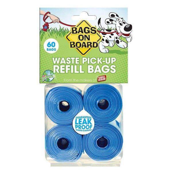 Bags on Board Waste Pick Up Refill Bags - Blue - 60 Bags - Giftscircle