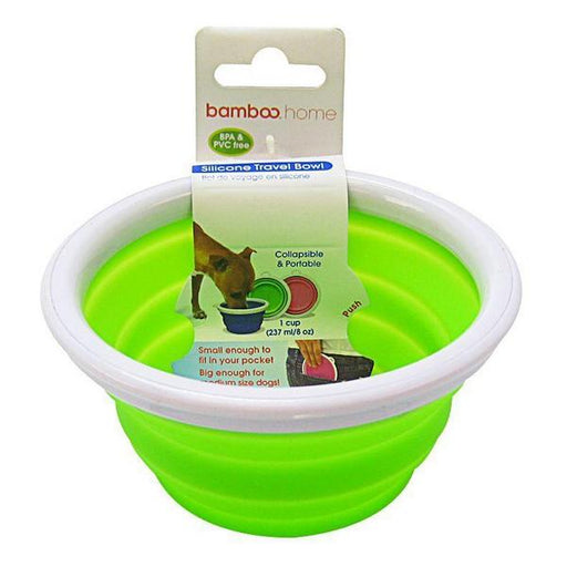 Bamboo Silicone Travel Bowl - Assorted - 1-Cup Tray - Giftscircle
