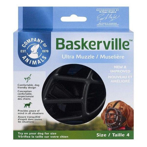 Baskerville Ultra Muzzle for Dogs - Size 4 - Dogs 40-65 lbs - (Nose Circumference 12.3") - Giftscircle