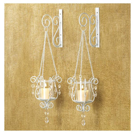 Beaded Pendant Wall Candle Holder Pair - Giftscircle