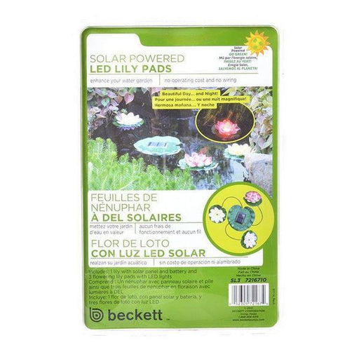 Beckett Solar LED Lily Lights for Ponds - 3 Lily Pad Lights - Giftscircle