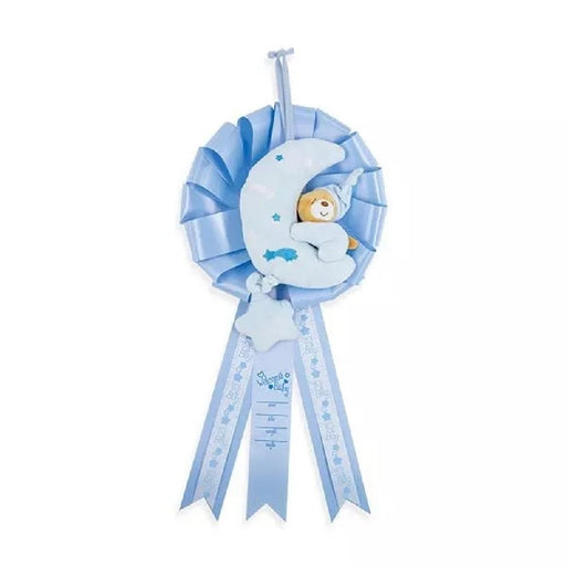 Birth Announcement Ribbon - Pull-String Musical Bear on Moon - Giftscircle