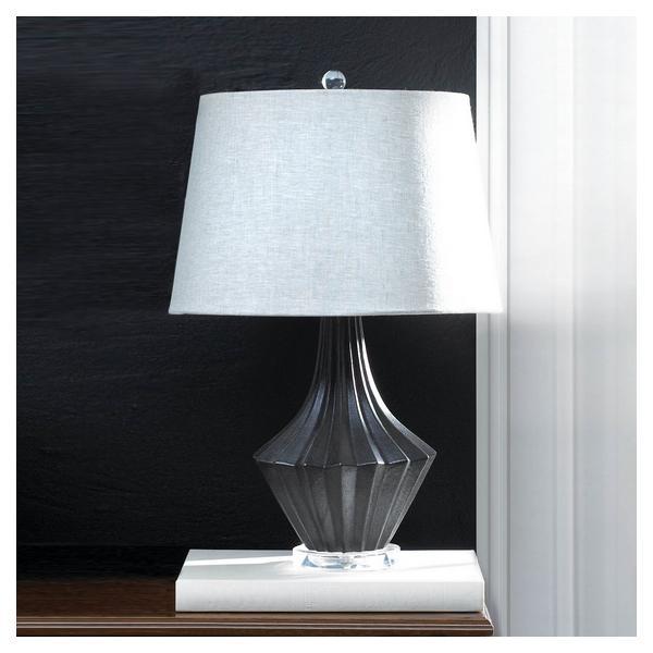 Black and Gray Porcelain Table Lamp with Linen Shade - Giftscircle