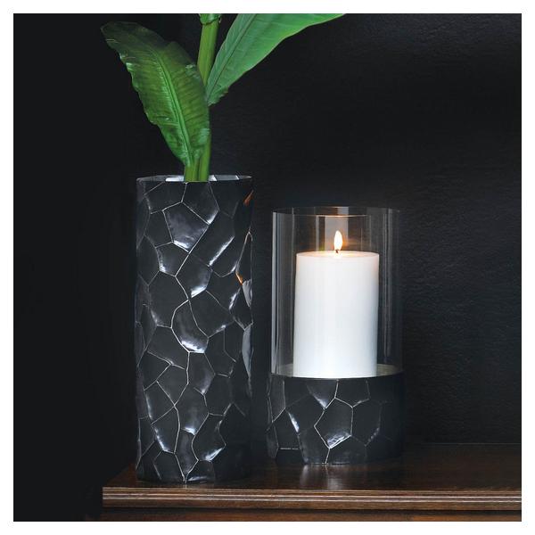 Black Hammered Sheet Metal Vase - 13.5 inches - Giftscircle