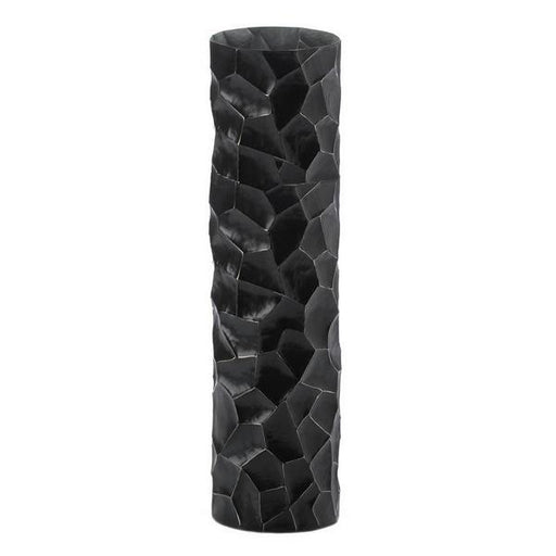 Black Hammered Sheet Metal Vase - 16 inches - Giftscircle