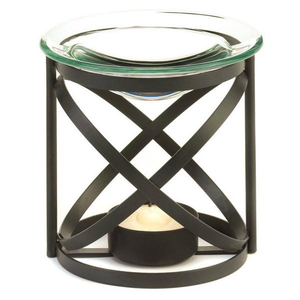 Black Matte Oil Warmer with Glass Dish - Giftscircle
