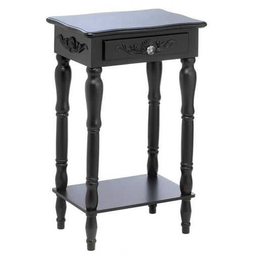 Black Side Table with Crystal Drawer Pull - Giftscircle