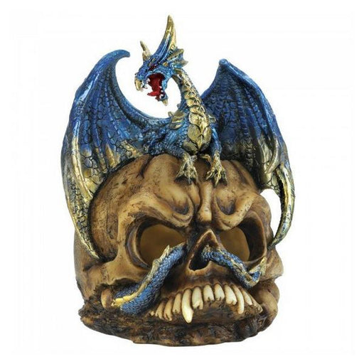 Blue Dragon and Skull Light-Up Statue - Giftscircle