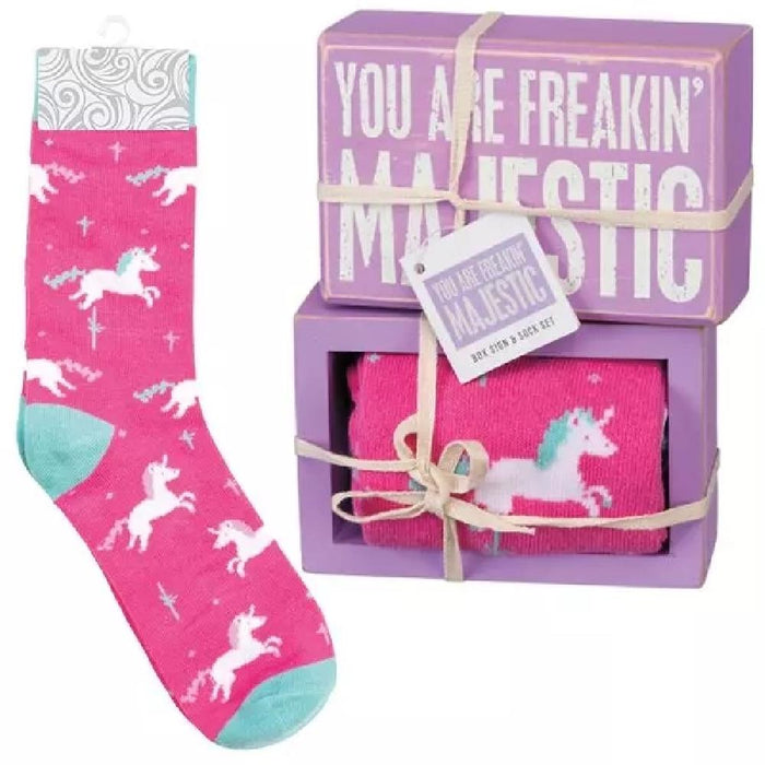 Box Sign and Sock Set - You Are Freakin' Majestic - Giftscircle