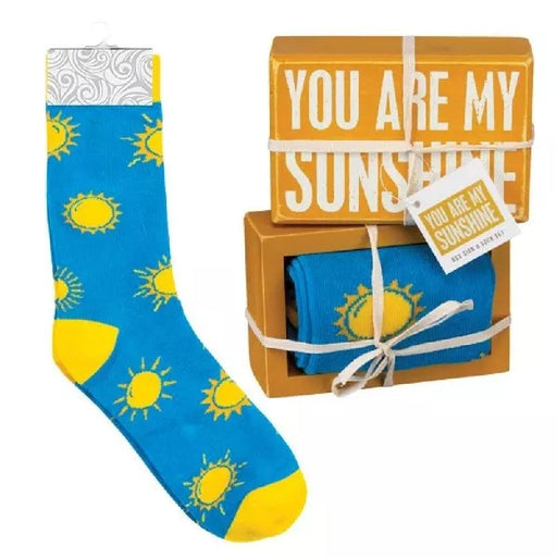 Box Sign and Sock Set - You Are My Sunshine - Giftscircle
