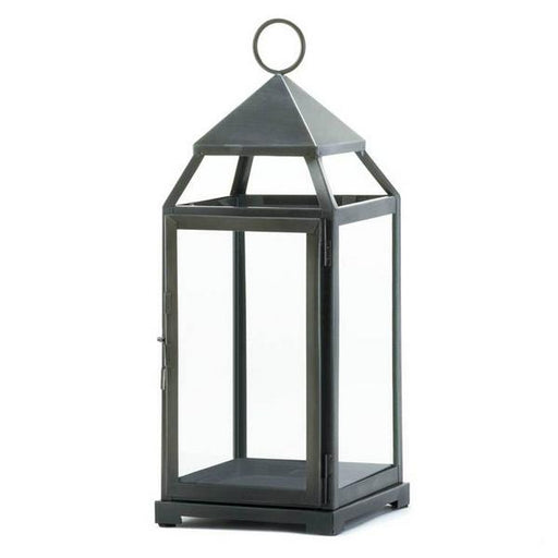 Brushed Silver Modern Candle Lantern - 18 inches - Giftscircle