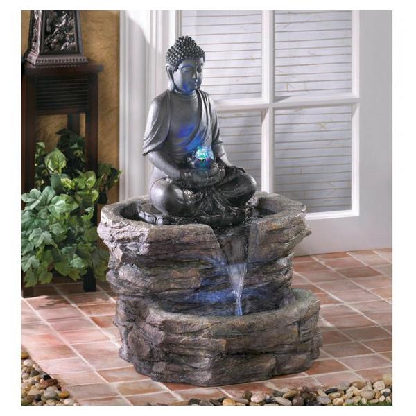 Buddha Lighted Garden Fountain - Giftscircle