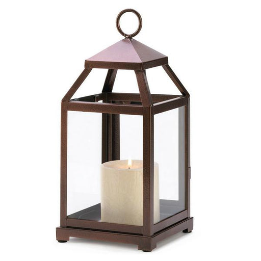 Burnished Copper Candle Lantern - 12 inches - Giftscircle