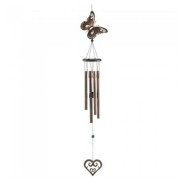 Butterfly and Heart Wind Chimes - 31.5 inches - Giftscircle