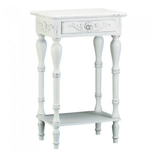 Carved White Side Table - Giftscircle