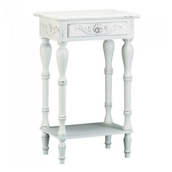 Carved White Side Table - Giftscircle
