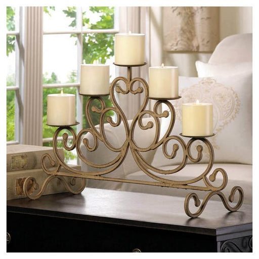 Cast Iron Antiqued Scrolled Candle Holder - Giftscircle
