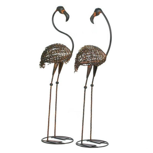 Cast Iron Flamingo Yard Art Pair - Giftscircle