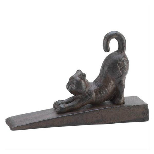 Cast Iron Stretching Kitty Cat Door Stopper - Giftscircle