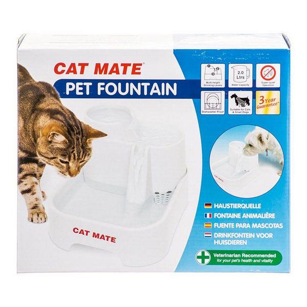 Cat Mate Pet Fountain - White - 10.5"L x 6.8"W x 8.8"H (70 Ounces) - Giftscircle