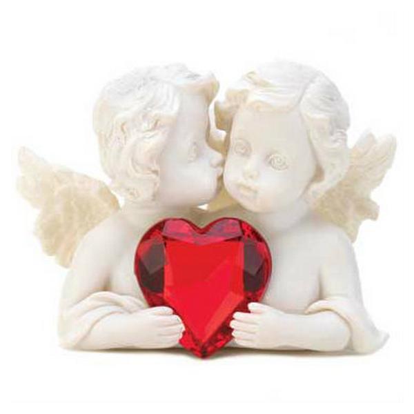 Cherubs Figurine with Heart Gem - Giftscircle