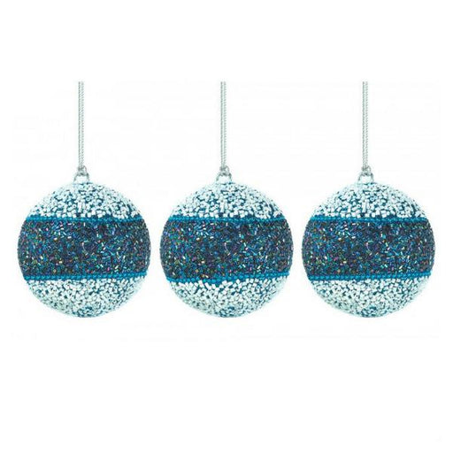 Christmas Ornament Set - Blue and White Beads - Giftscircle
