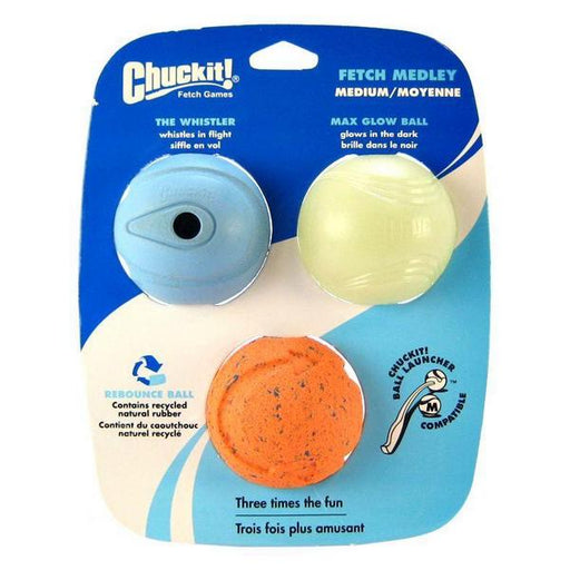 Chuckit Fetch Medley Balls - Medium Ball - 2.25" Diameter (3 Pack) - Giftscircle