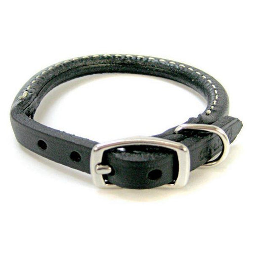 Circle T Pet Leather Round Collar - Black - 10" Neck - Giftscircle