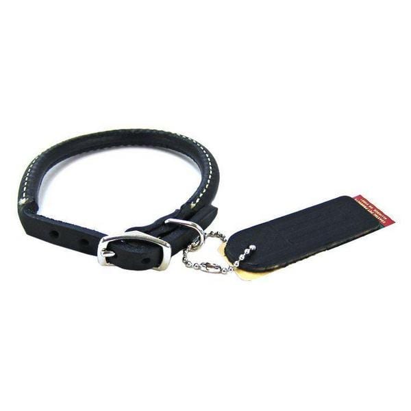 Circle T Pet Leather Round Collar - Black - 12" Neck - Giftscircle