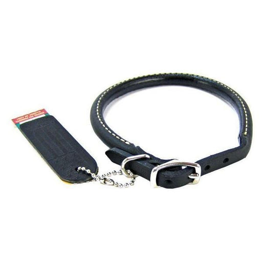 Circle T Pet Leather Round Collar - Black - 14" Neck - Giftscircle