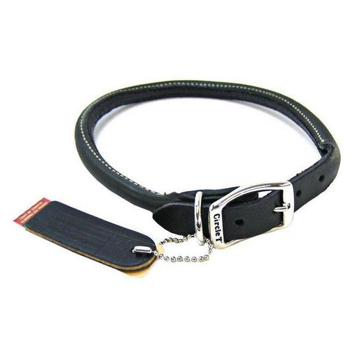 Circle T Pet Leather Round Collar - Black - 20" Neck - Giftscircle