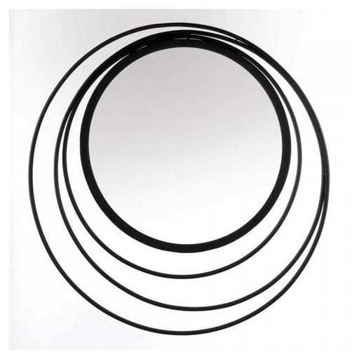 Circles in Circles Black Metal Wall Mirror - Giftscircle