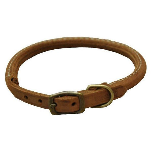 CircleT Rustic Leather Dog Collar Chocolate - 10"L x 3/8"W - Giftscircle