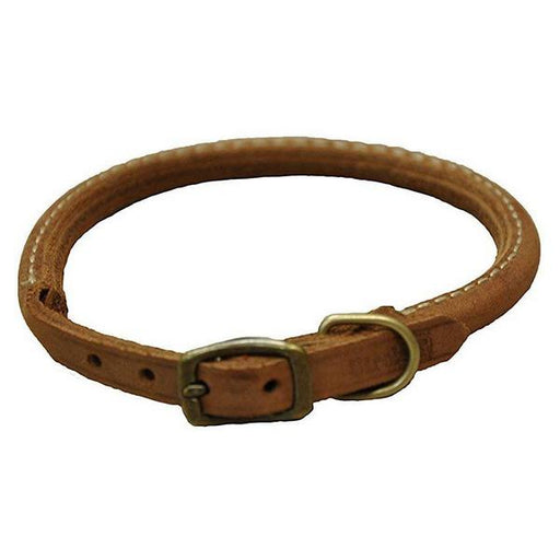 CircleT Rustic Leather Dog Collar Chocolate - 12"L x 3/8"W - Giftscircle