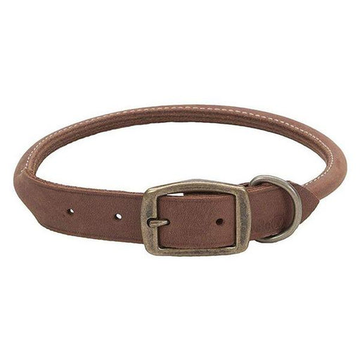 CircleT Rustic Leather Dog Collar Chocolate - 16"L x 5/8"W - Giftscircle