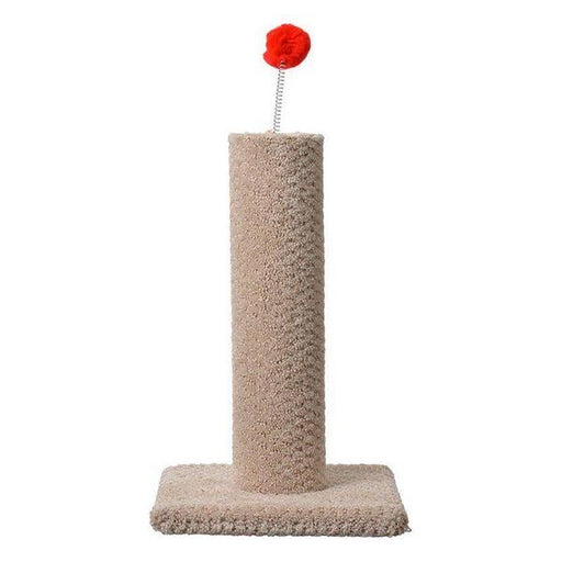 Classy Kitty Carpeted Cat Post with Spring Toy - 16" High (Assorted Colors) - Giftscircle