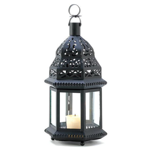 Clear Glass Moroccan Candle Lantern - 12.5 inches - Giftscircle