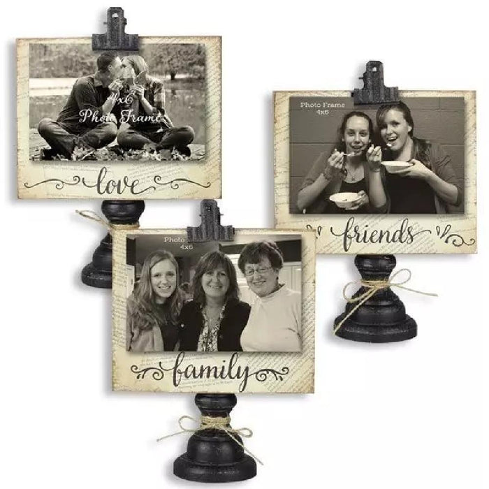 Clip Picture Frame on Wooden Pedestal - Giftscircle