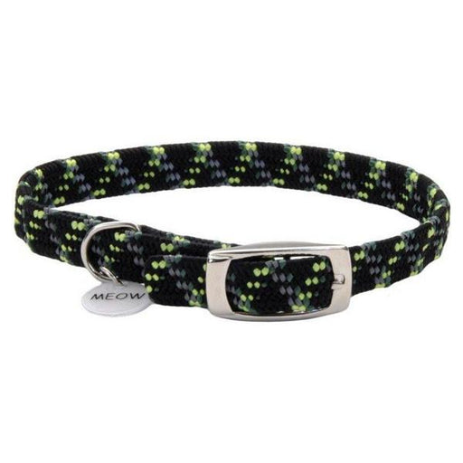 Coastal Pet Elastacat Reflective Safety Collar with Charm Black/Green - Small (Neck: 8-10") - Giftscircle