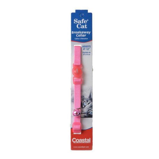 Coastal Pet Safe Cat Nylon Adjustable Breakaway Collar - Bright Pink - 8"-12" Neck - Giftscircle