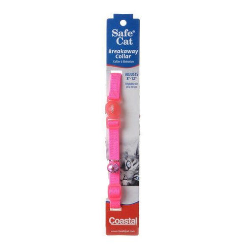 Coastal Pet Safe Cat Nylon Adjustable Breakaway Collar - Neon Pink - 8"-12" Neck - Giftscircle