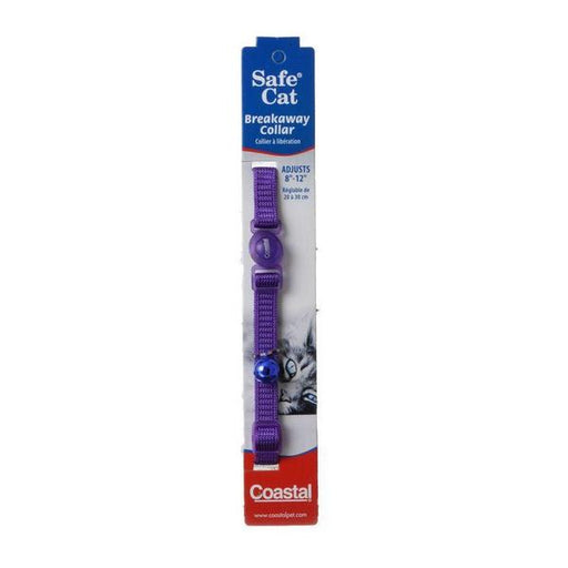 Coastal Pet Safe Cat Nylon Adjustable Breakaway Collar - Purple - 8"-12" Neck - Giftscircle